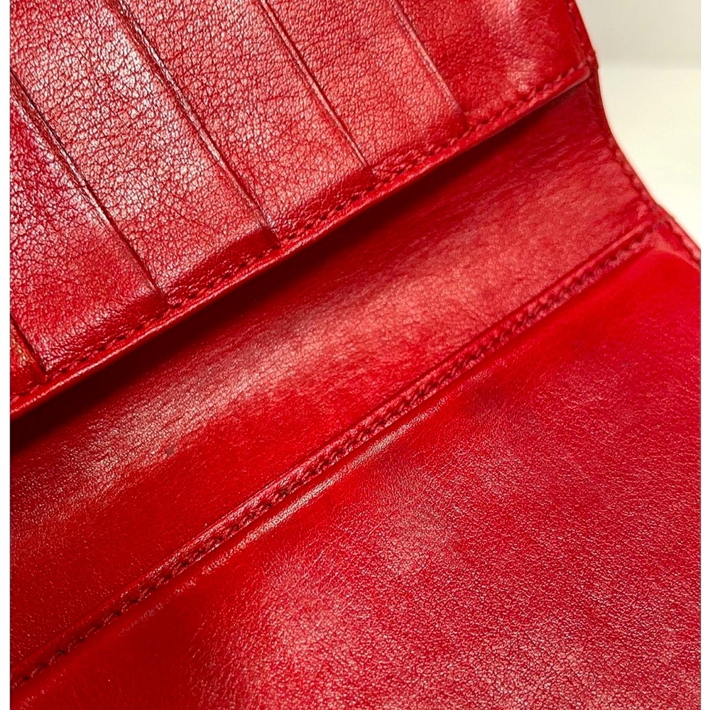 Chanel Red Caviar Leather Kiss-lock Wallet & COA - Picture 12 of 16